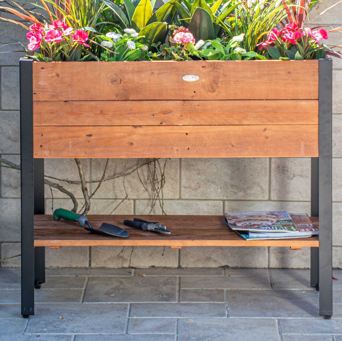 Raised Recycled Wood Planter Box